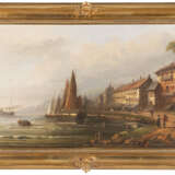 Gemäldepaar: Küstenszenen mit Gebäuden, Booten und Staffage (1878) - photo 4