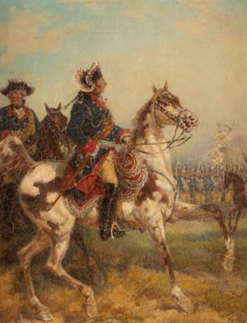 Gemälde Paar: Friedrich Wilhelm I von Brandenburg zu Pferd. König Friedrich II zu Pferd - photo 3