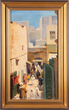 Zwei Gemälde: Orientalische Straßenszene. Oase - Foto 4