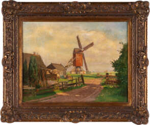 Landschaft mit Mühle in Holland (1890)