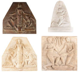 Vier Reliefs mit allegorischen Darstellungen, u.a. 'Freundschaft'