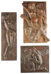 Drei Reliefs: Stehender Frauenakt; Orpheus; Leda und der Schwan