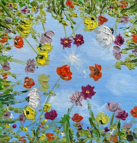 Daisies Meadow Flowers Landscape grass панель мдф Öl Realismus современный реализм Russland 2021 - Foto 1