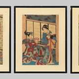 Utagawa Toyokuni II: 3 Farbholzschnitte - фото 1