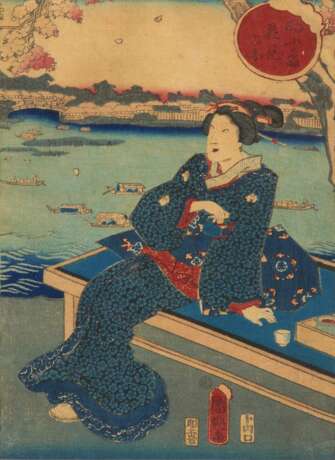 Utagawa Toyokuni II: 3 Farbholzschnitte - photo 3