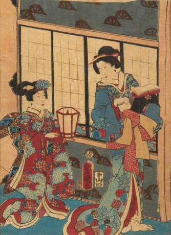 Utagawa Toyokuni II: 3 Farbholzschnitte - photo 4