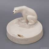 Пепельница «Белый медведь на охоте» фарфор ЛФЗ скульптор Блохин В. И. - photo 1