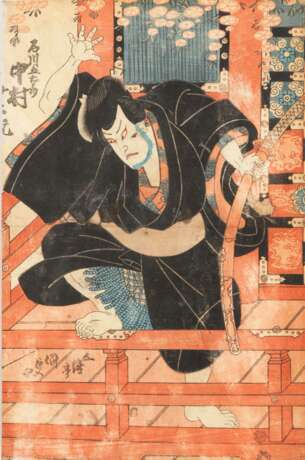 Utagawa Kunisada I: Samurai über ein Ge - Foto 1
