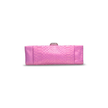 A MATTE PINK PYTHON CLUTCH WITH PINK CRYSTAL CLASP - фото 1