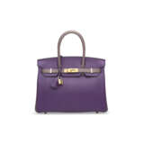 A CUSTOM ANÉMONE & GRIOLET CHÈVRE LEATHER BIRKIN 30 WITH GOLD HARDWARE - фото 1