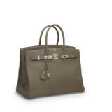 AN ÉTOUPE TOGO LEATHER BIRKIN 35 WITH PALLADIUM HARDWARE - Foto 2