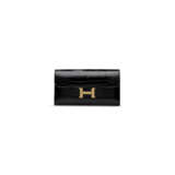 A SHINY BLACK ALLIGATOR CONSTANCE WALLET WITH GOLD HARDWARE - Foto 1