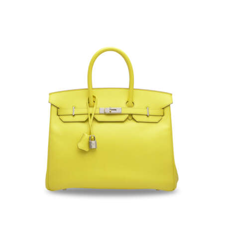 A LIME EPSOM LEATHER BIRKIN 35 WITH PALLADIUM HARDWARE - Foto 1