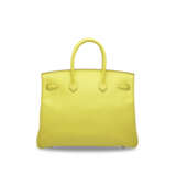 A LIME EPSOM LEATHER BIRKIN 35 WITH PALLADIUM HARDWARE - фото 3