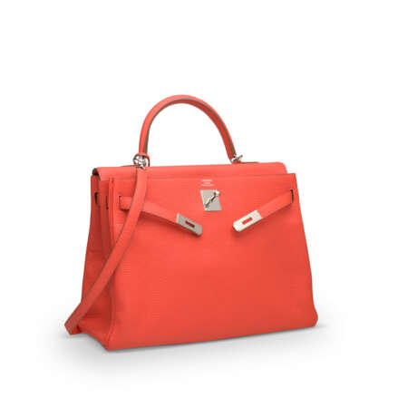 A BOUGAINVILLIER CLÉMENCE LEATHER RETOURNÉ KELLY 35 WITH PALLADIUM HARDWARE - photo 2