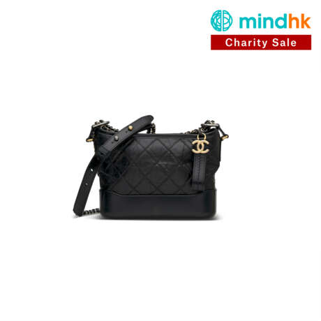 A BLACK QUILTED CALFSKIN LEATHER SMALL GABRIELLE BAG WITH GOLD, SILVER & RUTHÉNIUM HARDWARE - photo 1