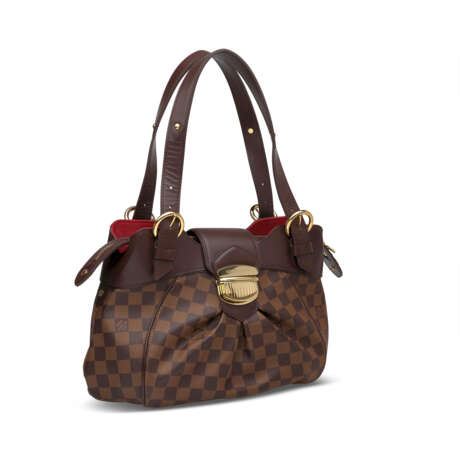 A CLASSIC DAMIER CANVAS TOTE BAG WITH GOLD HARDWARE - photo 2