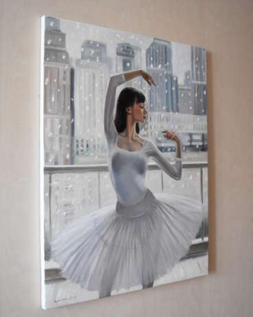 Ballerina the winter dance Öl auf Leinwand Realismus Litauen 2021 - Foto 2