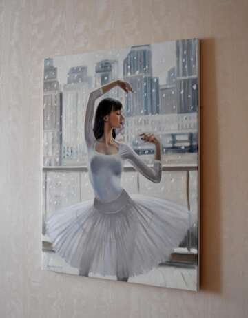 Ballerina the winter dance Öl auf Leinwand Realismus Litauen 2021 - Foto 3