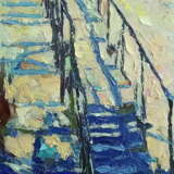Ölgemälde „Зимний мостик“, Leinwand auf dem Hilfsrahmen, Ölfarbe, Zeitgenössische Kunst, Landschaftsmalerei, Russland, 2022 - Foto 1
