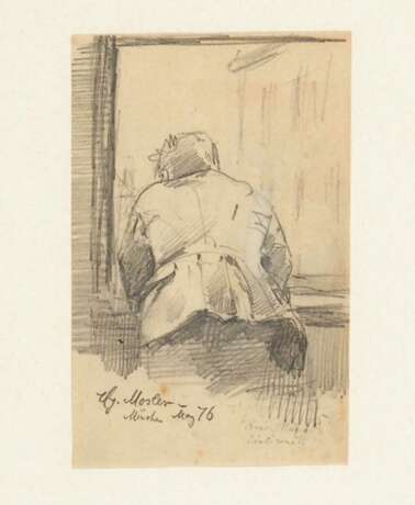 Mosler, Henry: Skizze - Mann am Fenster - photo 1
