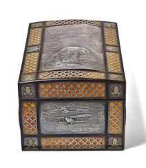 A SOFT-METAL DECORATED BOX AND COVER