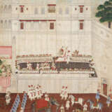 A LARGE CLOTH PAINTING OF A MAHARANA`S COURT - photo 1