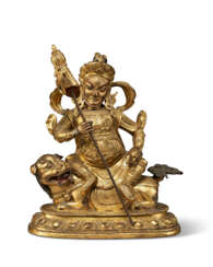 A GILT-BRONZE FIGURE OF VAISHRAVANA