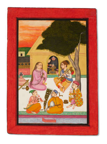 A PAINTING OF NOBLEWOMEN VISITING A SHAIVITE SHRINE - фото 1