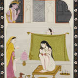 A PAINTING OF KRISHNA SPYING ON THE BATHING RADHA - photo 1