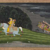 A PAINTING OF BAZ BAHADUR AND RUPMATI HUNTING AT NIGHT - Foto 1