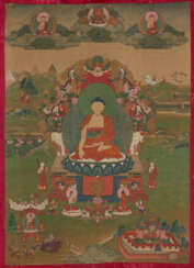 A PAINTING OF BUDDHA SHAKYAMUNI, POSSIBLY FROM A PALPUNG-STYLE JATAKA SET