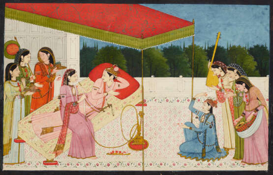 A PAINTING OF A PRINCE AND CONSORT ENTERTAINED WITH A NAUTCH - photo 1