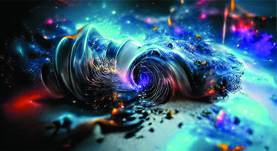 Nautilus Galactic печать digital art Современная интерьерная живопись абстрактная картина 2022 г. - фото 1
