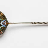 A MAGNIFICENT RUSSIAN SILVER SPOON WITH CLOISONNE ENAMEL - фото 1