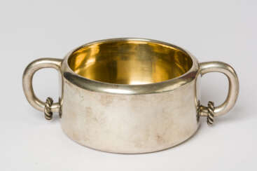 A RUSSIAN SILVER HANDLE BOWL