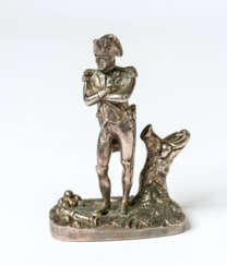 A RUSSIAN SILVER FIGURE SHOWING NAPOLEON