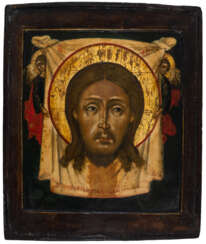 A RUSSIAN ICON SHOWING THE MANDYLION OF CHRIST