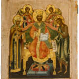 A VERY LARGE AND FINE PAINTED RUSSIAN ICON SHOWING THE ENLARGED DEESIS - photo 1