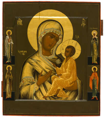 A VERY FINE-PAINTED RUSSIAN ICON SHOWING THE MOTHER OF GOD TICHVINSKAYA - фото 1