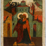 MONUMENTAL AND VERY RARE RUSSIAN ICON SHOWING THE MEETING OF JOACHIM AND ANNA AT THE GOLDEN GATE - photo 1