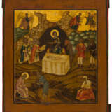 A FINE PAINTED RUSSIAN ICON SHOWING THE NATIVITY OF CHRIST - фото 1