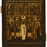 A RUSSIAN ICON SHOWING THE GUARDIAN ANGEL, SAINTS AND IMAGES OF THE MOTHER OF GOD - фото 1