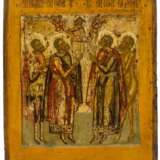 A RUSSIAN ICON SHOWING ST. NIKITA, ST. FLORUS, ST. LAURUS AND ST. VASILY BLAZHENNY - photo 1
