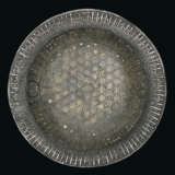 A SILVER INLAID WHITE BRONZE SHALLOW DISH - фото 1