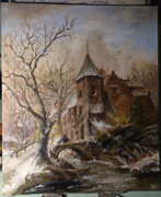 Оксана Нікітчук (р. 1979). Winter landscape with castle and skaters