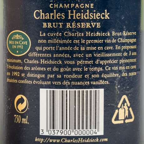 CHARLES HEIDSIECK 3 Flaschen Champagner, Kollektion 'Brut Réserve' in OHK 1992, 1993, 1994 - photo 7