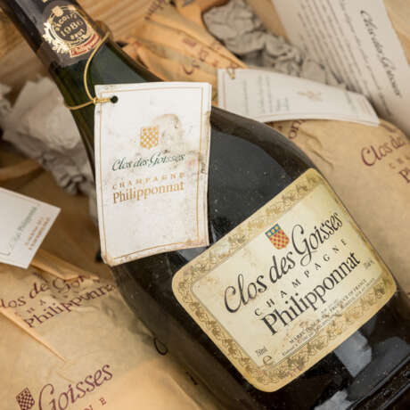 PHILIPPONNAT 3 Flaschen Champagner CLOS DES GOISSES in OHK 1986 - Foto 2