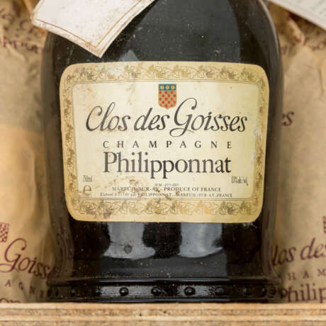 PHILIPPONNAT 3 Flaschen Champagner CLOS DES GOISSES in OHK 1986 - photo 3