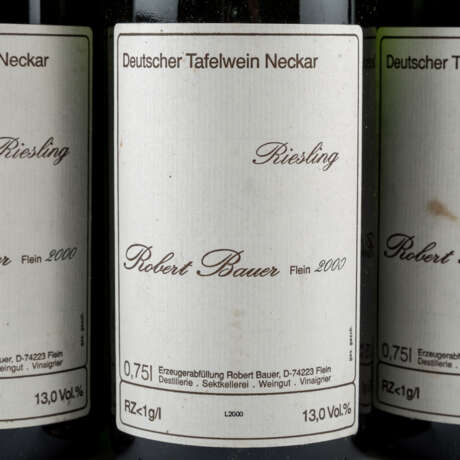 DEUTSCHER TAFELWEIN NECKAR 9 Flaschen ROBERT BAUER RIESLING 2000 - Foto 2